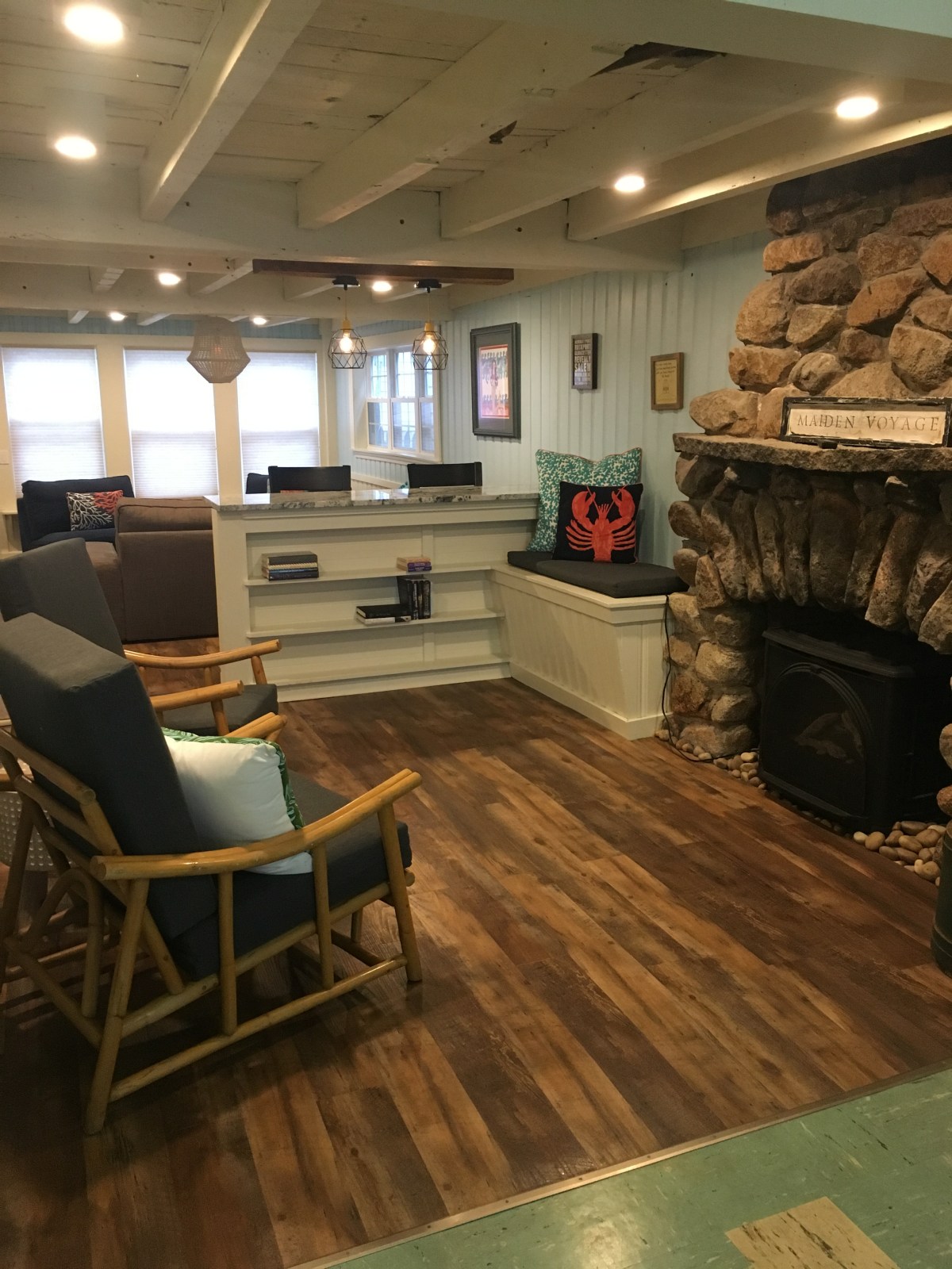 Rockport, MA, with a baby