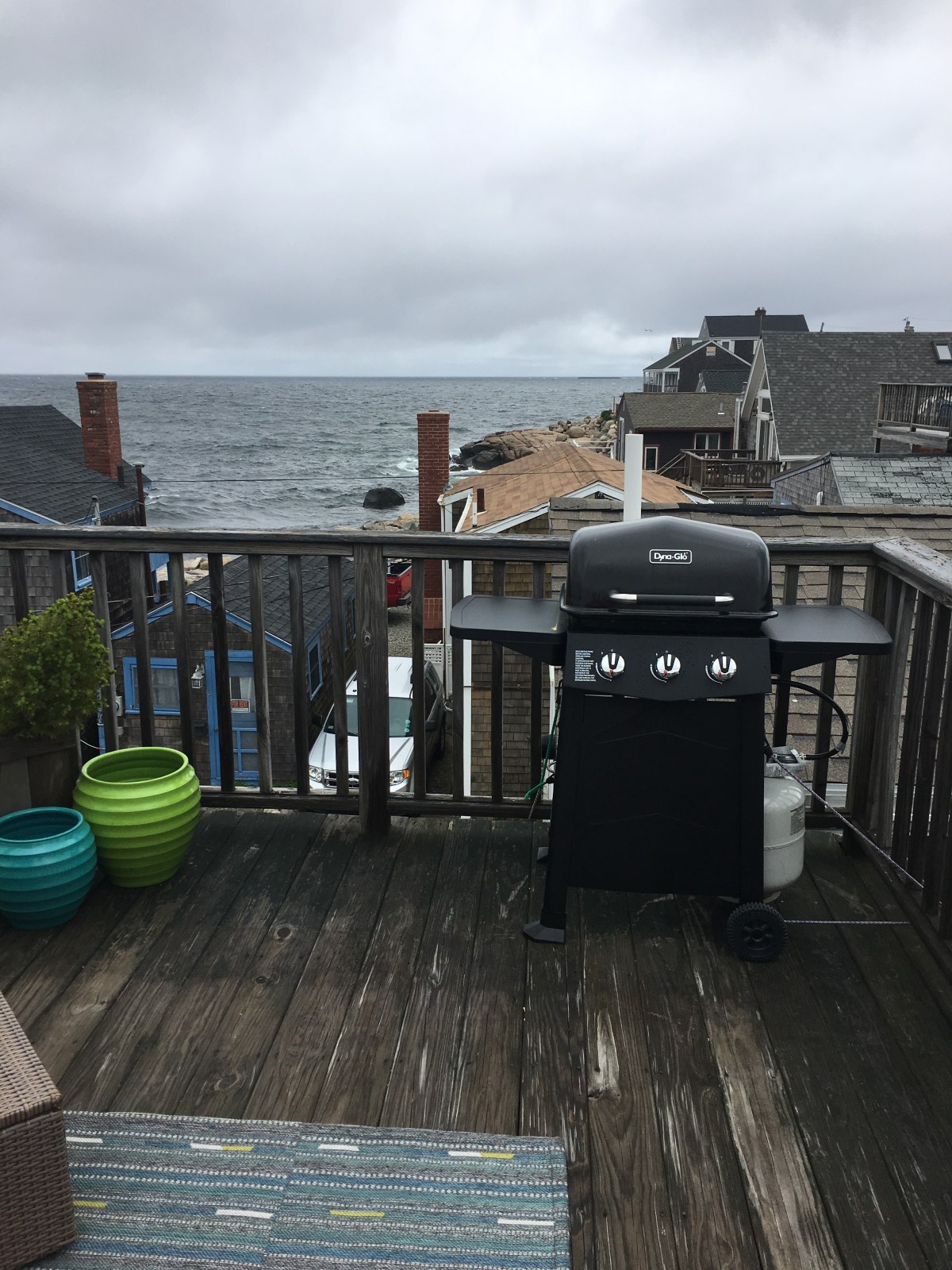 Rockport, MA, with a baby